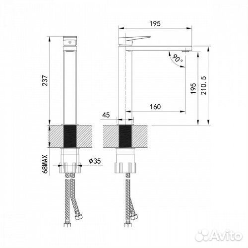 Смеситель для раковины iddis Bridge высокий, хром, brdsb01i01