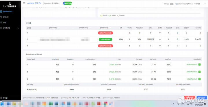 Аsic Antminer S19 PRO 104th Асик