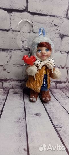 Ватная игрушка. Девочка с леденцом