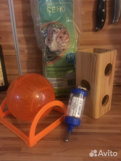 Колесо поилка солома для хомяка