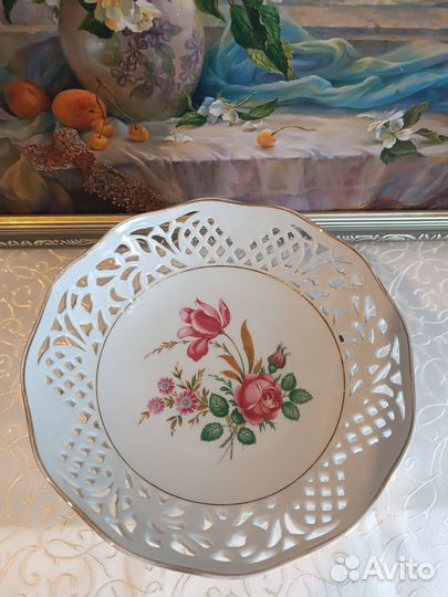 Винтажная ваза для фруктов (конфет)