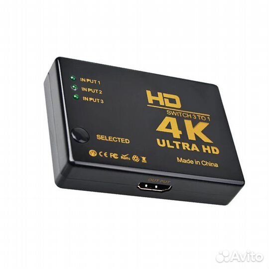 Hdmi свитч Ultra HD 3x1 выход