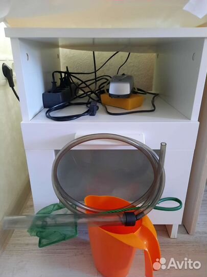 Аквариум кубик Aquael, грунт Dennerle, коряги