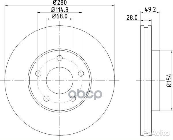 Диск тормозной перед nissan X-trail (T30) 2
