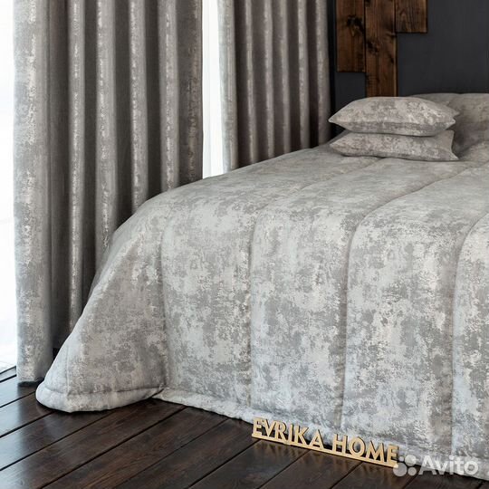 Мраморное покрывало Зарина светло-серый на диван