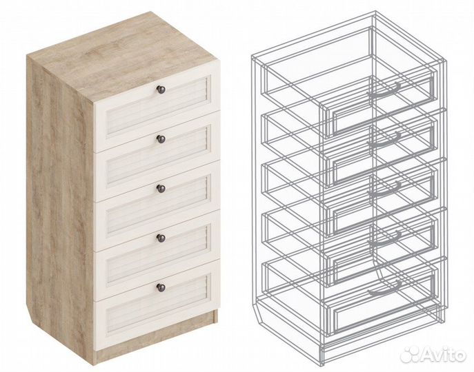 Комод сф-03 с 5 ящиками «Филадельфия» Велес