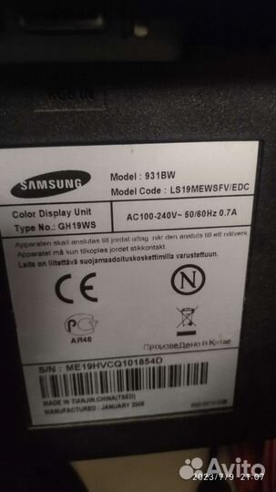 Монитор Samsung syncmaster 931bw