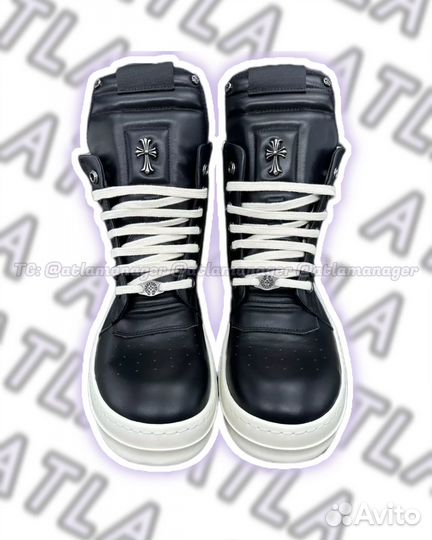 Rick Owens geobasket Chrome Hearts черные