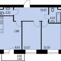 2-к. квартира, 58,8 м², 5/10 эт.