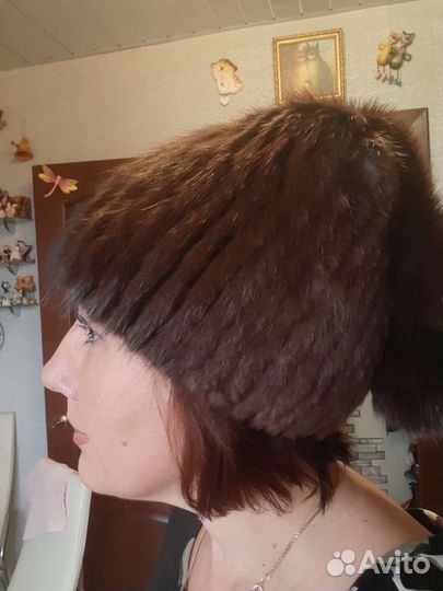 Шапка женская из щипаной нутрии новая