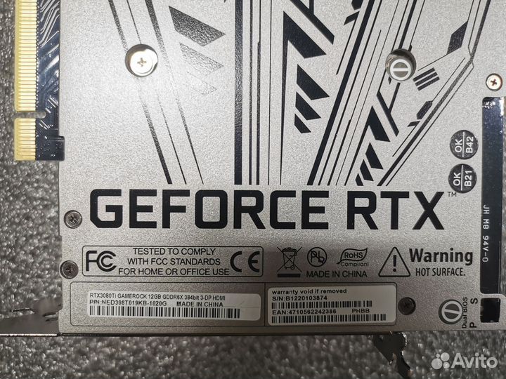 Видеокарта Palit nvidia GeForce RTX 3080TI gameroc