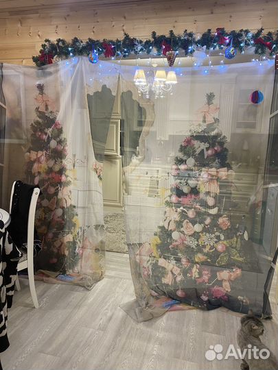 Штора новогодняя
