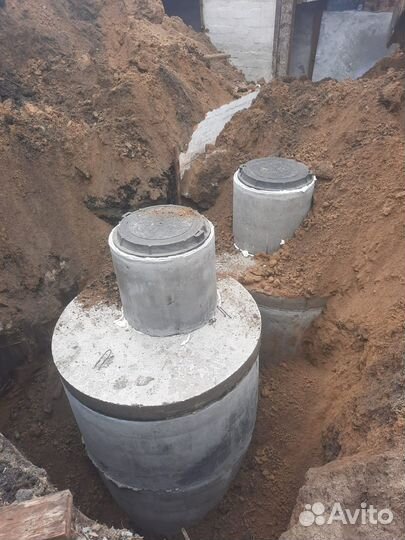Монтаж септика из бетонных колец под ключ
