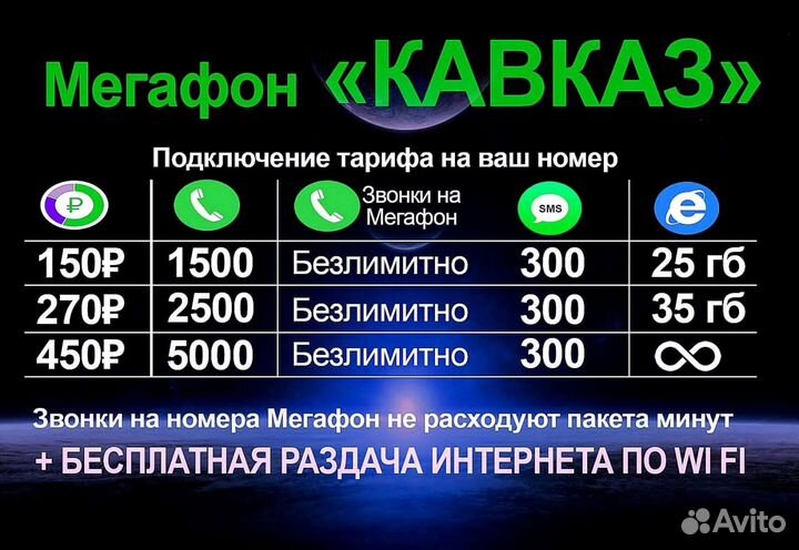 Тарифы, безлимитный интернет