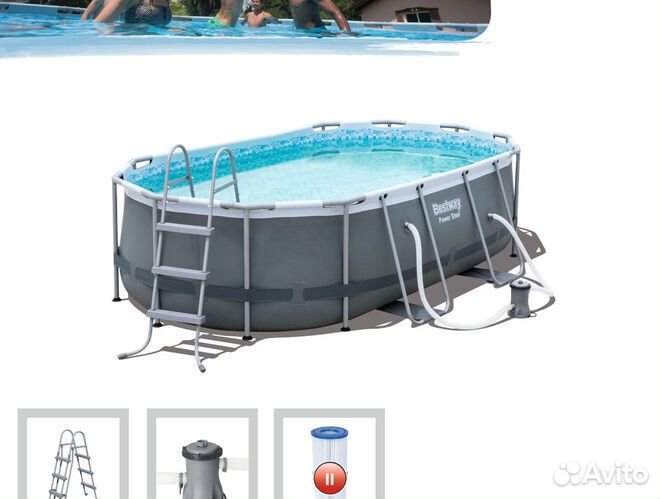 Каркасный бассейн овальный 427х250х100см, 56620 BW