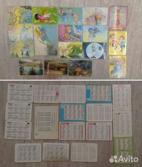 Переливные календарики, календарики, открытки СССР