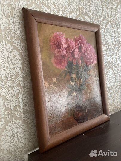 Картина маслом на холсте натюрморт дубовая рама