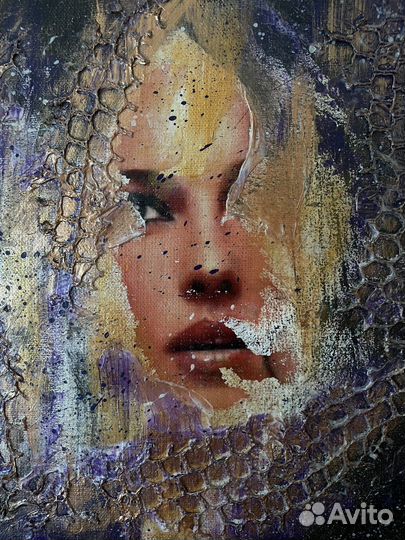 Картина маслом интерьерная. Портрет женщины