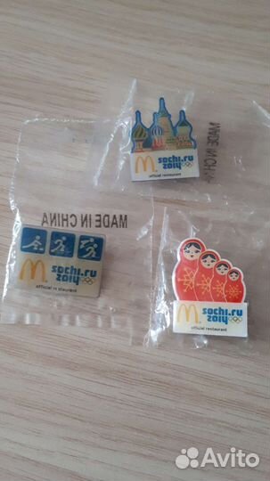 Значки Сочи 2014 Макдоналдс 3 шт