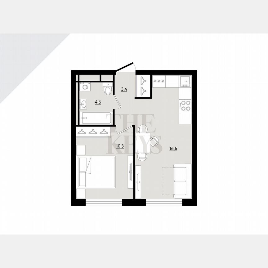 1-к. квартира, 34,9 м², 5/12 эт.