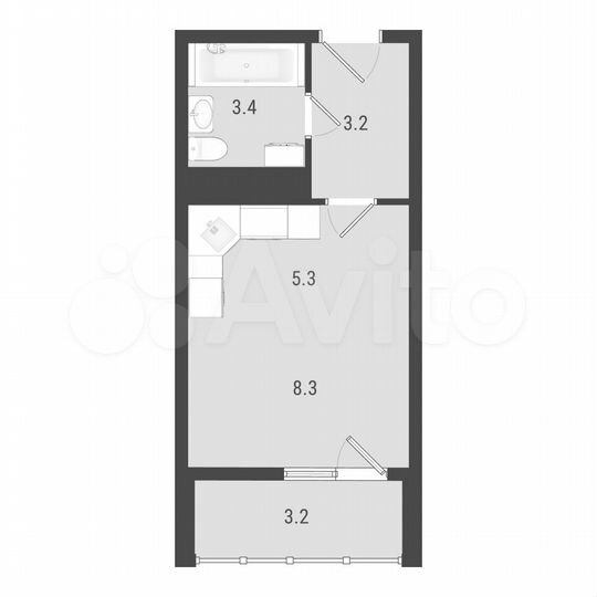 Квартира-студия, 21,8 м², 16/24 эт.