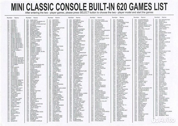 Денди 620 встроенных игр