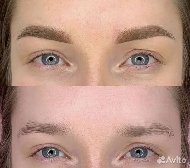 Татуаж растушёвка бровей, пудровое напыление