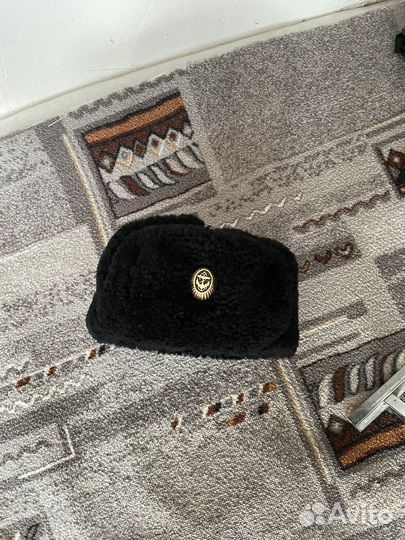 Шапка ушанка черная мужская