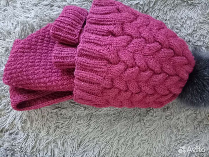 Комплект шапка и снуд женский