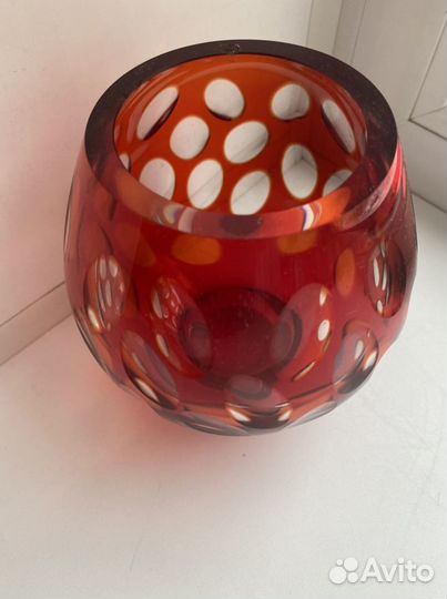 Ваза хрустальная цветная