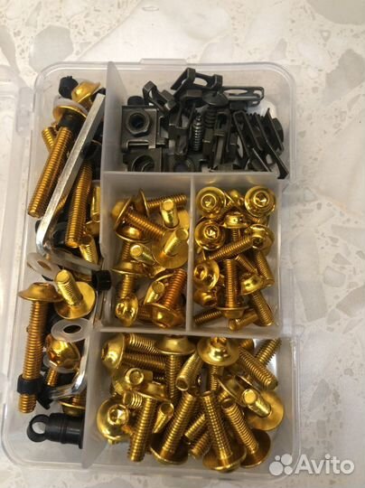 Комплект крепежа пластика для мотоцикла жёлтый