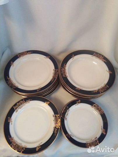 Набор тарелок Дулево кобальт 