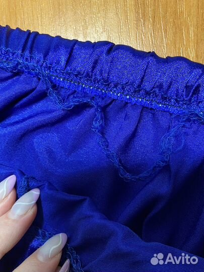 Атласный домашний костюм шорты топ