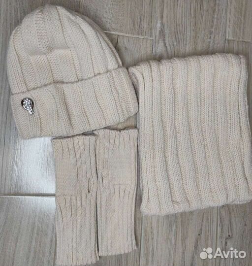Шапка+снуд+перчатки