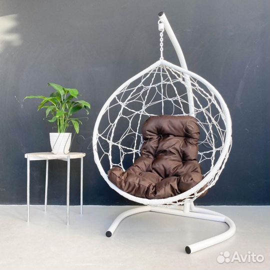 Кресло egg подвесное из эко-ротанга