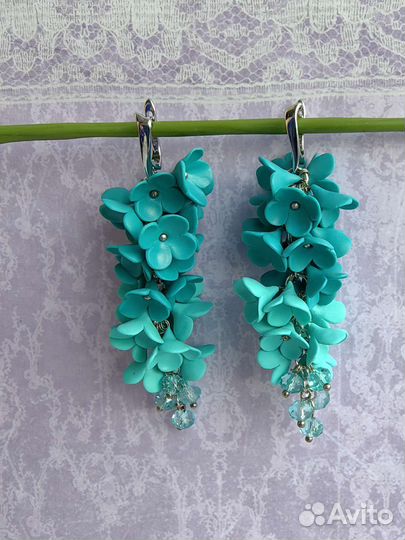 Серьги гроздья длинные