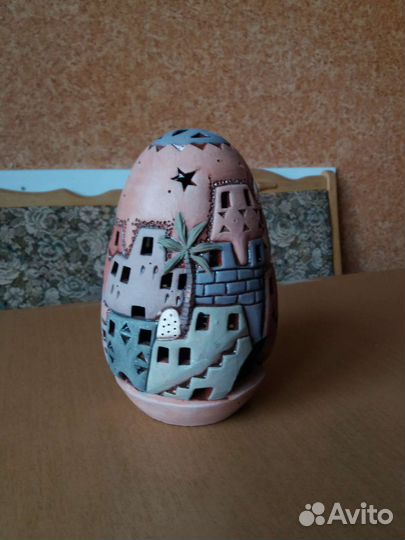Сувенир подсвечник из глины из Египта