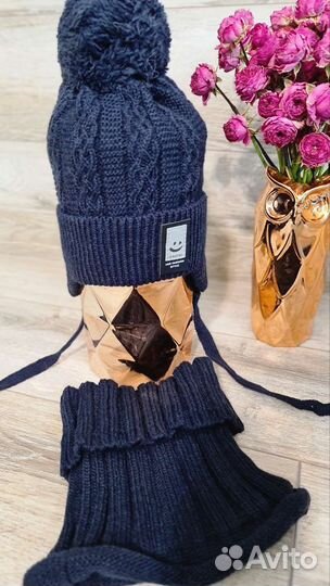 Шапка и снуд демисезонные комплект