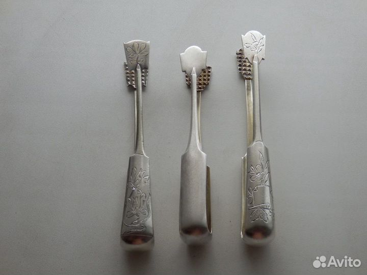 Щипцы для сахара царское серебро, Штихель