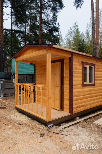 Готовая баня из бруса 2.3 x 8 метров под ключ