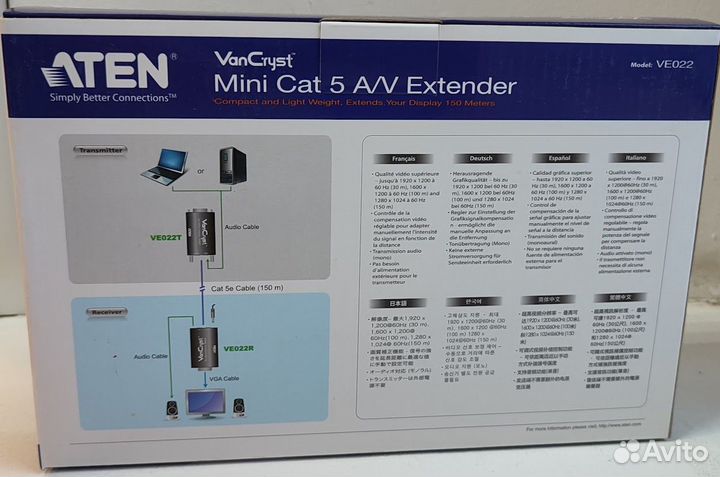 Мини видео-удлинитель по кабелю Aten VE022