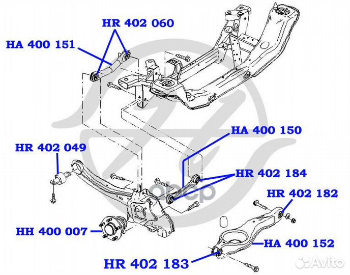 Рычаг задней подвески, поперечный, задний, нижний