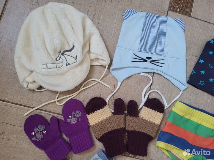 Шапки, варежки, белье 2-3года