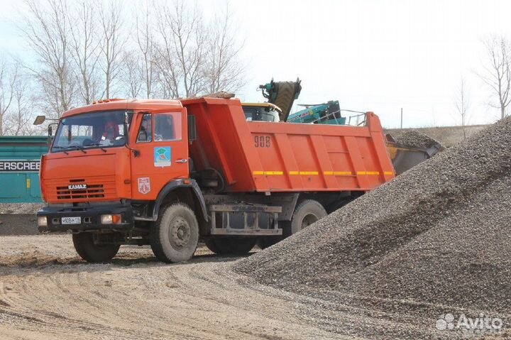 Щебень крупный, Гравий, Валуны, Отсев, Земля