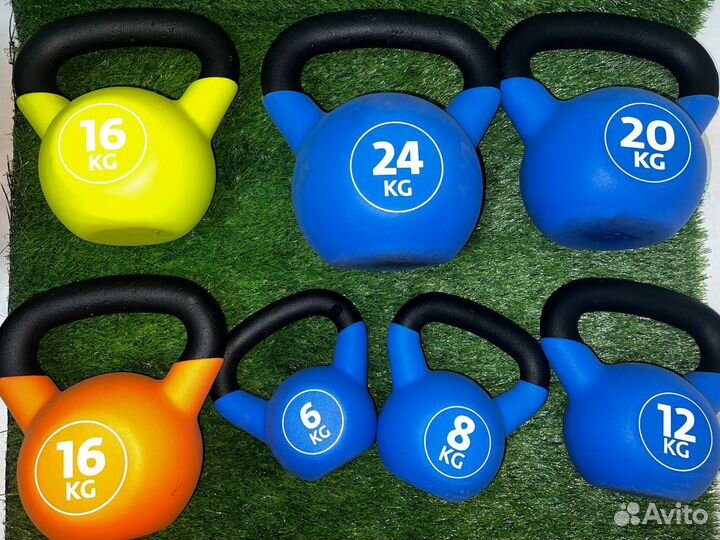 Гири чугунные обрезиненные 6-24 кг