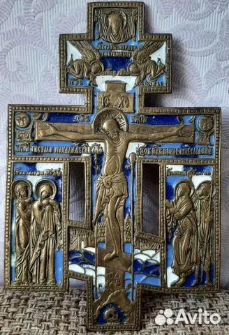 Распятие с эмалью