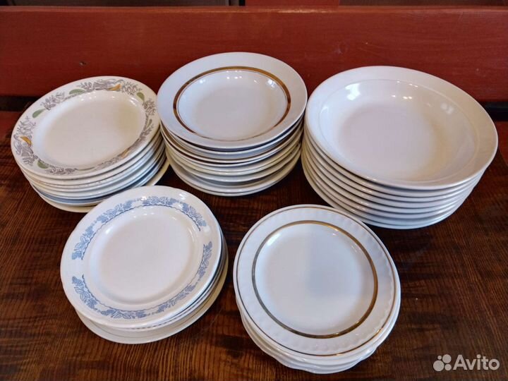 Тарелки СССР 120 шт. и сервиз лфз кобальт синий