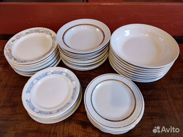 Тарелки СССР 120 шт. и сервиз лфз кобальт синий