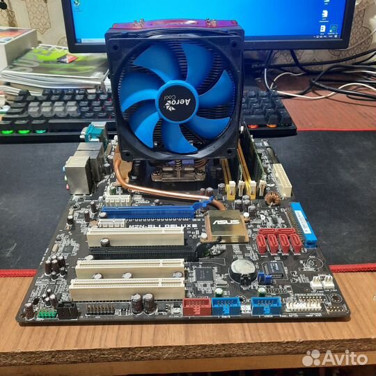 Комплект мат.плата, проц, озу, кулер