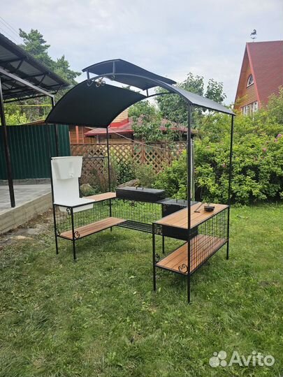 Мангал беседка с печью и умывальником